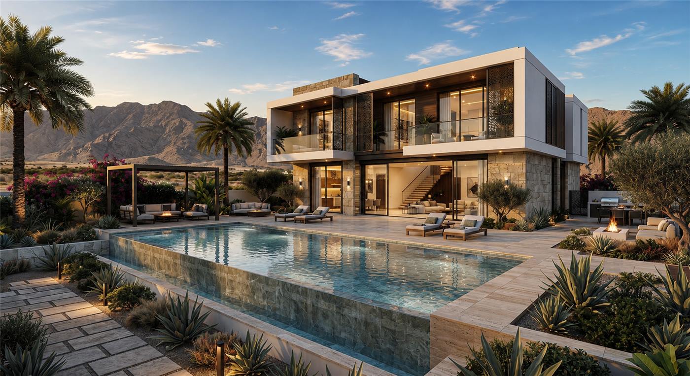 NILZ portfolio cover — desert villa with pool