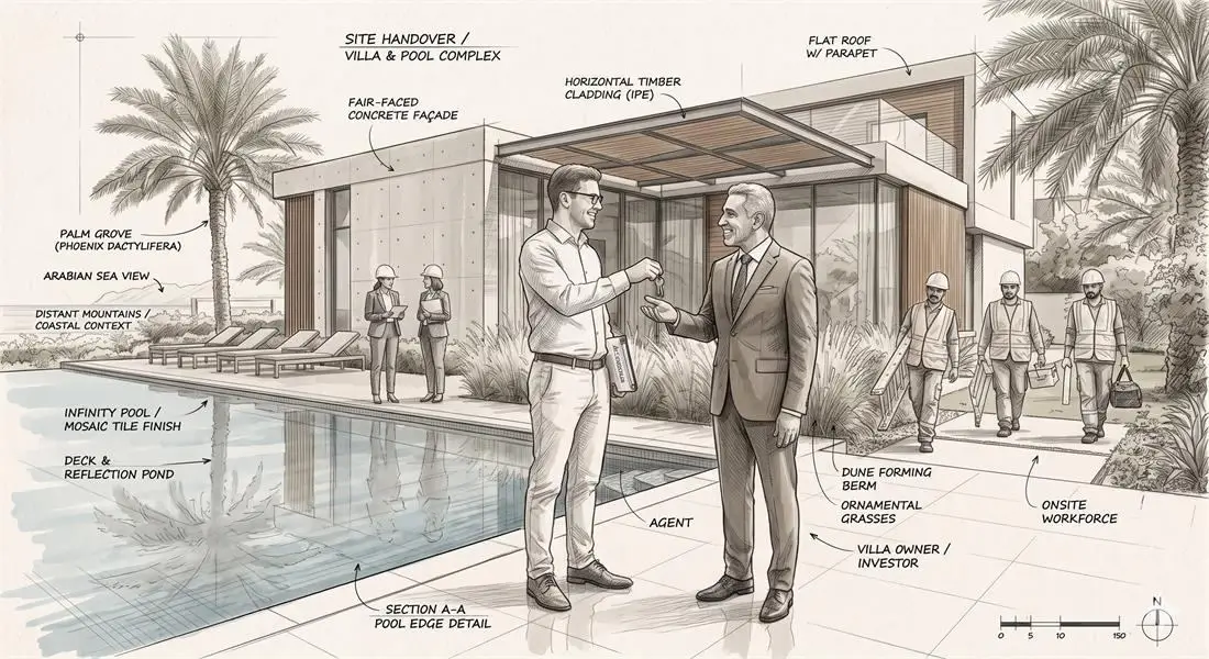 Site handover — villa & pool complex
